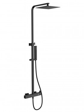 Grifo de ducha Formentera con barra, telefono ducha y rociador de 20 cm en  acero extraplano - Zomwy